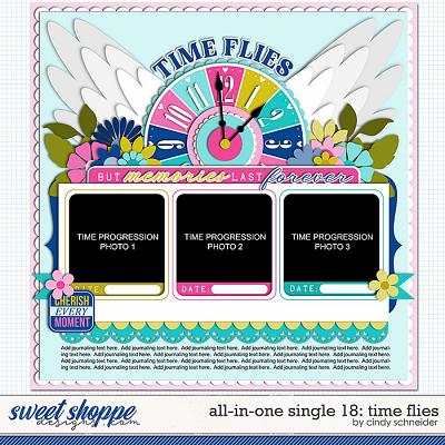 Cindy's Layered Templates - All in One Single 18: Time Flies by Cindy Schneider