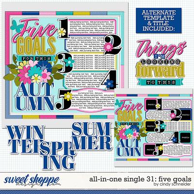 Cindy's Layered Templates - All In One Single 31: Five Goals by Cindy Schneider