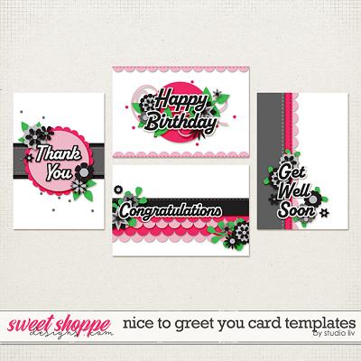 Nice to Greet You Card Templates by Studio Liv