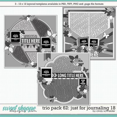 Cindy's Layered Templates - Trio Pack 62: Just for Journaling 18 by Cindy Schneider
