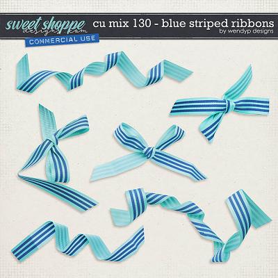 CU Mix 130 - Blue striped ribbons by WendyP Designs