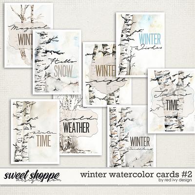 Winter Watercolor Cards 2 by Red Ivy Design