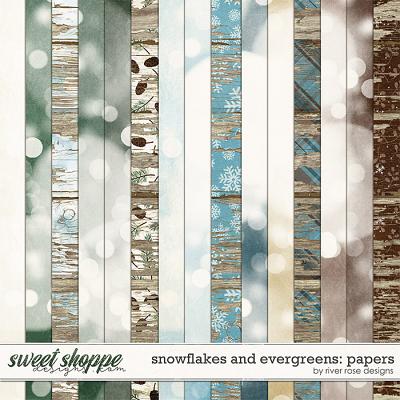 Snowflakes and Evergreens: Papers by River Rose Designs