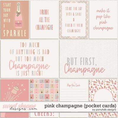 Pink Champagne Pocket Cards by Ponytails