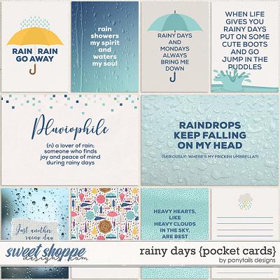Rainy Days Pocket Cards by Ponytails