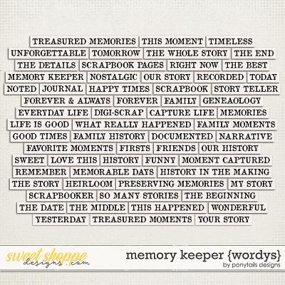 Memory Keeper Wordys by Ponytails 