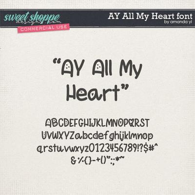 CU AY All My Heart font by Amanda Yi