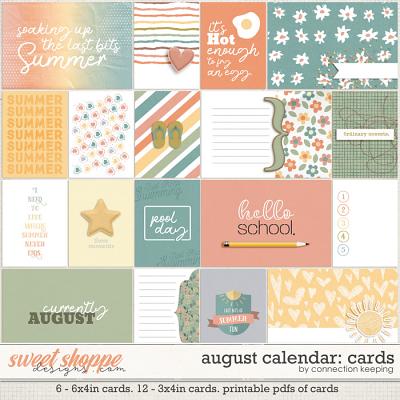 August Calendar Journal Cards by Connection Keeping