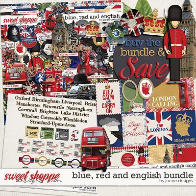 Blue, Red and English Bundle by JoCee Designs