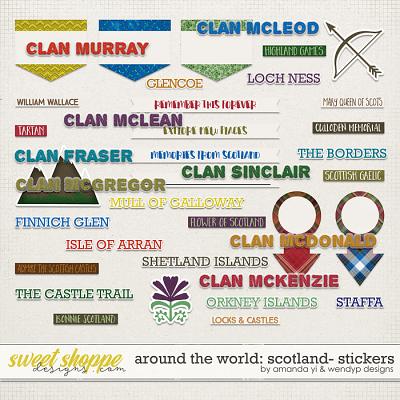 Around the world: Scotland - Stickers by Amanda Yi and WendyP Designs