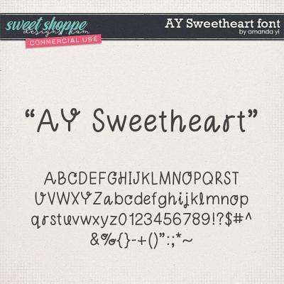 CU AY Sweetheart font by Amanda Yi