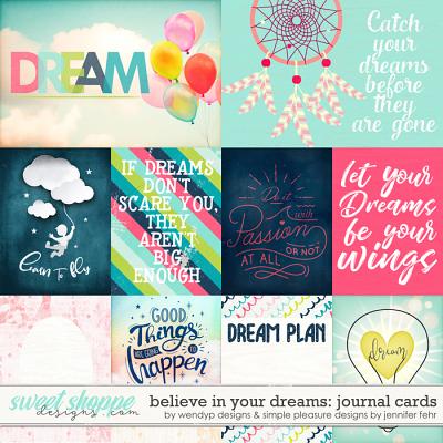 believe in your dreams journal cards: be wendyp designs & simple pleasure designs by jennifer fehr