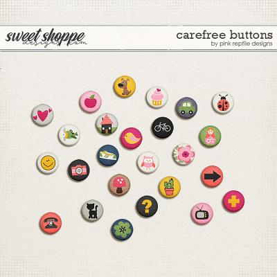 Carefree Buttons by Pink Reptile Designs