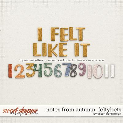 Notes From Autumn: Feltybets by Allison Pennington