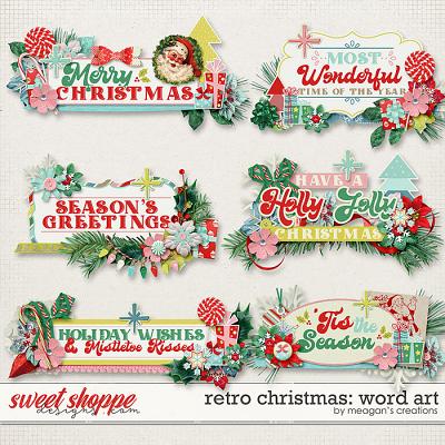 Retro Christmas: Word Art by Meagan's Creations