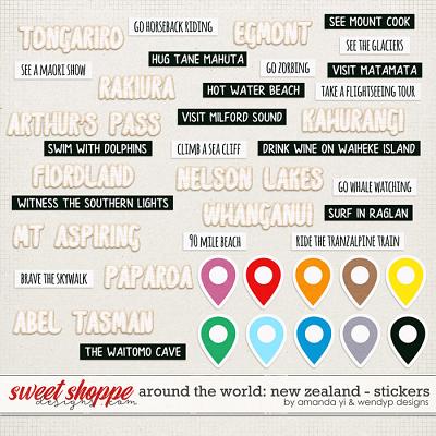 Around the world: New Zealand - Stickers by Amanda Yi & WendyP Designs