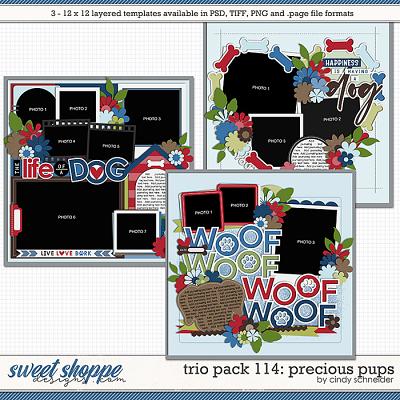 Cindy's Layered Templates - Trio Pack 114: Precious Pups by Cindy Schneider