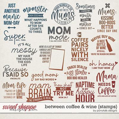 Between Coffee and Wine Stamps by Ponytails