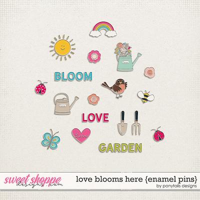 Love Blooms Here Enamel Pins by Ponytails