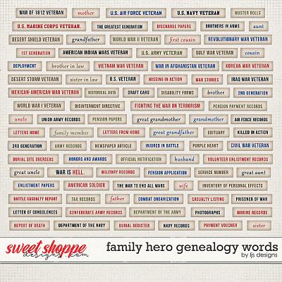 Family Hero: Genealogy Words by LJS Designs 