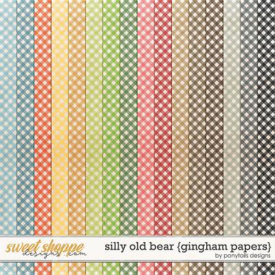 Silly Old Bear Gingham Papers by Ponytails