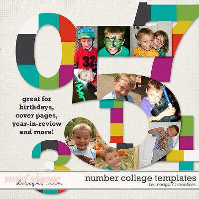 Number Collage Templates by Meagan's Creations