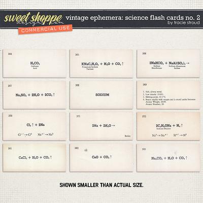 CU Vintage Ephemera: Science Flash Cards no. 2 by Tracie Stroud