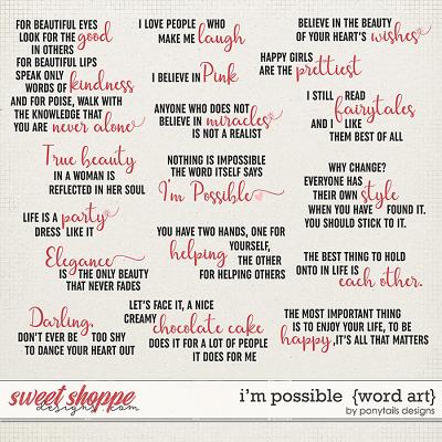 I'm Possible Word Art by Ponytails