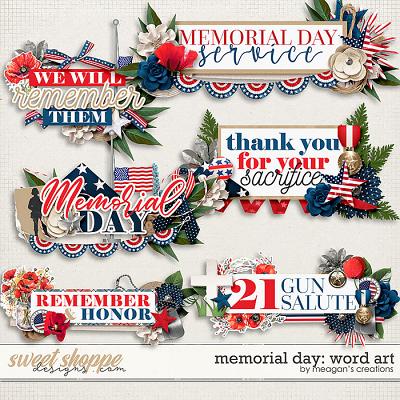 Memorial Day: Word Art by Meagan's Creations