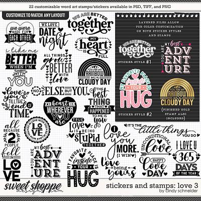 Cindy's Layered Stickers and Stamps: Love 3 by Cindy Schneider
