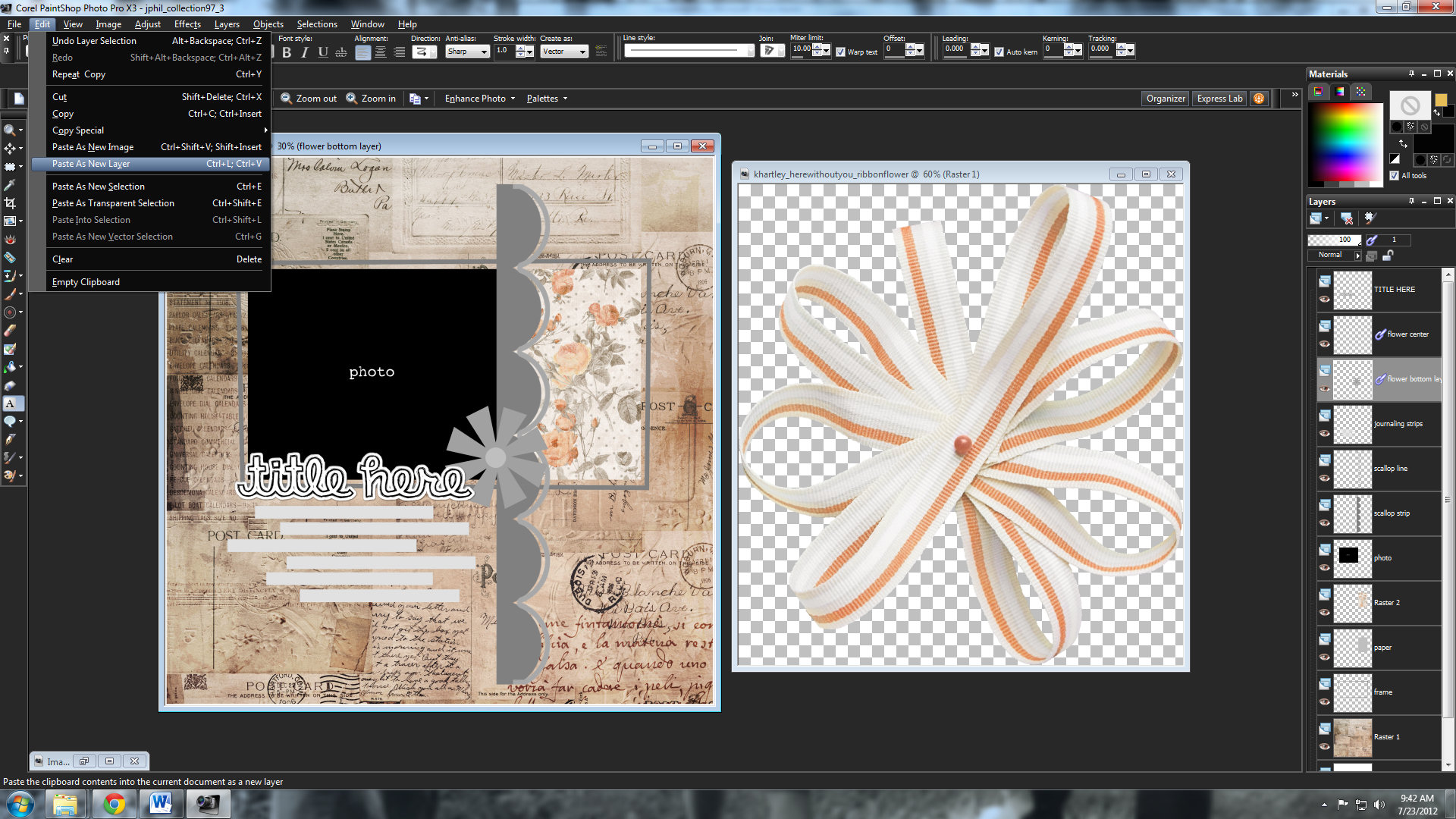 Tutorials by Sweet Shoppe Designs » Using Templates in Paint Shop Pro X3