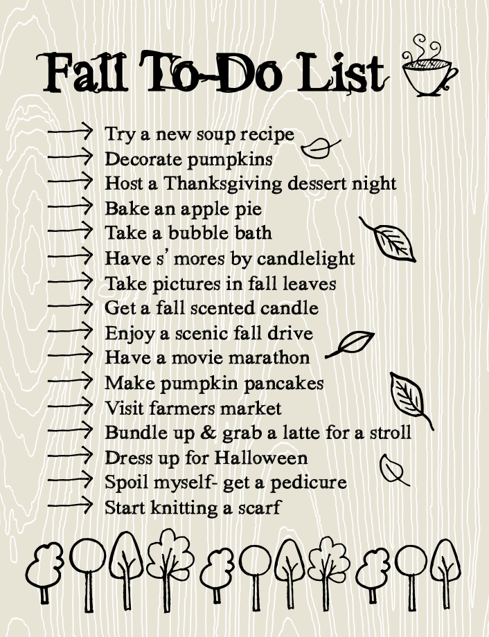 Fall to-do list!