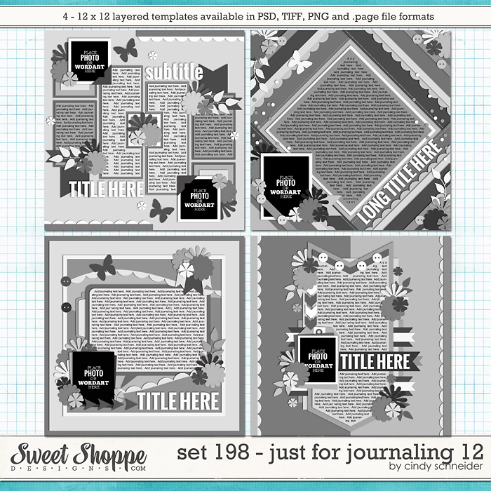 Set 198: Just for Journaling 12 by Cindy Schneider