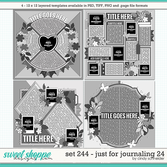 Set 244: Just for Journaling 24 by Cindy Schneider
