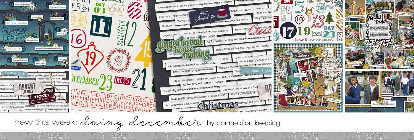 Doing December brushes, stamps, and advent activity strips