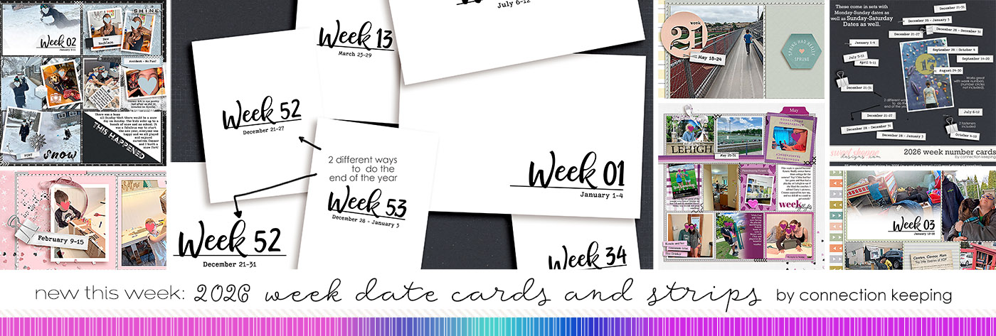 Pocket Scrapbooking weekly 2026 Date cards and strips